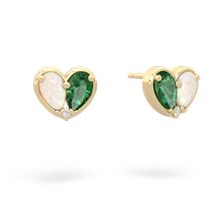 Opal 'Our Heart' 14K Yellow Gold earrings E5072