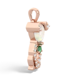 Opal Puppy Love 14K Rose Gold pendant P5800