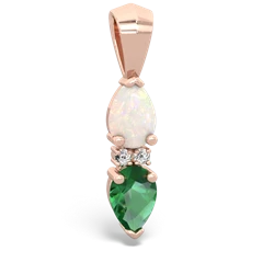 Opal Bowtie Drop 14K Rose Gold pendant P0865