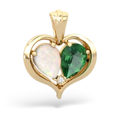 Opal Two Become One 14K Yellow Gold pendant P5330