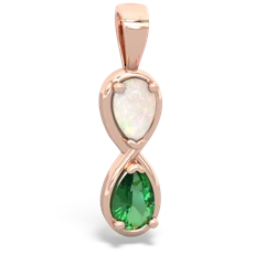 Opal Infinity 14K Rose Gold pendant P5050