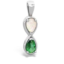 Opal Infinity 14K White Gold pendant P5050