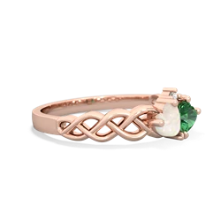 Opal Heart To Heart Braid 14K Rose Gold ring R5870