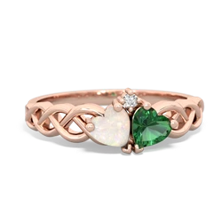 Opal Heart To Heart Braid 14K Rose Gold ring R5870