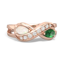 Opal Diamond Infinity 14K Rose Gold ring R5390