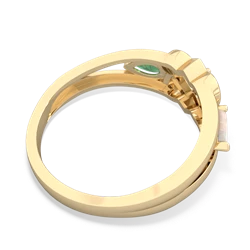 Opal Hearts Intertwined 14K Yellow Gold ring R5880