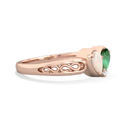 Opal Filligree 'One Heart' 14K Rose Gold ring R5070