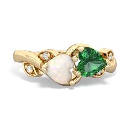 Opal Floral Elegance 14K Yellow Gold ring R5790