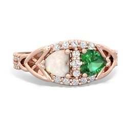 Opal Sparkling Celtic Knot 14K Rose Gold ring R2645