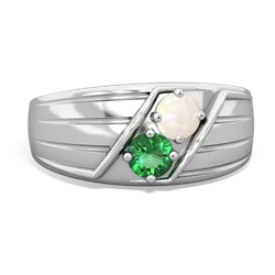 Opal Men's Streamline 14K White Gold ring R0460