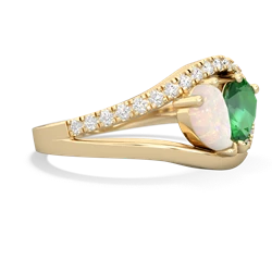 Opal Nestled Heart Keepsake 14K Yellow Gold ring R5650