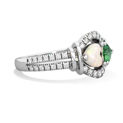 Opal Art-Deco Keepsake 14K White Gold ring R5630