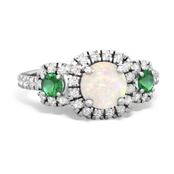 Opal Regal Halo 14K White Gold ring R5350