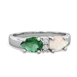 Opal Pear Bowtie 14K White Gold ring R0865