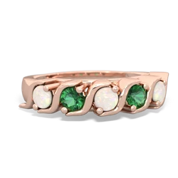 Opal Anniversary Band 14K Rose Gold ring R2089