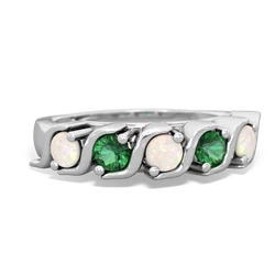 Opal Anniversary Band 14K White Gold ring R2089