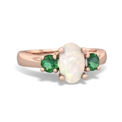 Opal Three Stone Oval Trellis 14K Rose Gold ring R4024