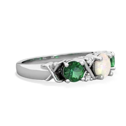 Opal Hugs And Kisses 14K White Gold ring R5016