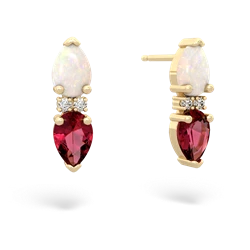 Opal Bowtie Drop 14K Yellow Gold earrings E0865