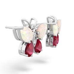 Opal Butterfly 14K White Gold earrings E2215