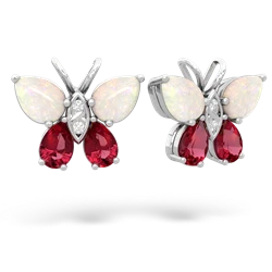 Opal Butterfly 14K White Gold earrings E2215