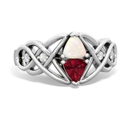 Opal Keepsake Celtic Knot 14K White Gold ring R5300