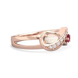 Opal Diamond Infinity 14K Rose Gold ring R5390