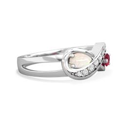 Opal Diamond Infinity 14K White Gold ring R5390