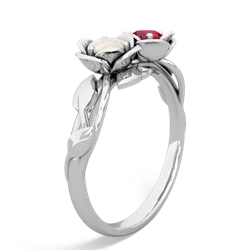 Opal Rose Garden 14K White Gold ring R5510