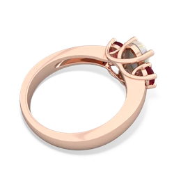 Opal Three Stone Oval Trellis 14K Rose Gold ring R4024