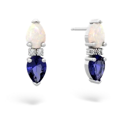 Opal Bowtie Drop 14K White Gold earrings E0865