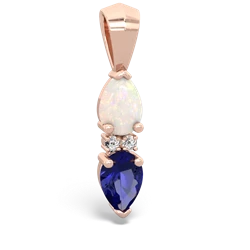 Opal Bowtie Drop 14K Rose Gold pendant P0865