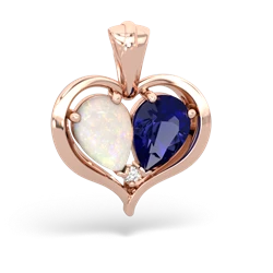 Opal Two Become One 14K Rose Gold pendant P5330