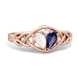 Opal Celtic Love Knot 14K Rose Gold ring R5420