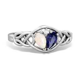 Opal Celtic Love Knot 14K White Gold ring R5420