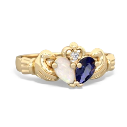 Opal 'Our Heart' Claddagh 14K Yellow Gold ring R2388