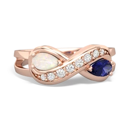 Opal Diamond Infinity 14K Rose Gold ring R5390