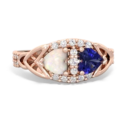 Opal Sparkling Celtic Knot 14K Rose Gold ring R2645