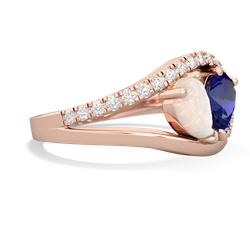 Opal Nestled Heart Keepsake 14K Rose Gold ring R5650