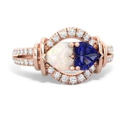 Opal Art-Deco Keepsake 14K Rose Gold ring R5630