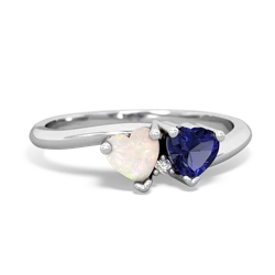 Opal Sweethearts 14K White Gold ring R5260