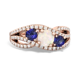 Opal Three Stone Aurora 14K Rose Gold ring R3080