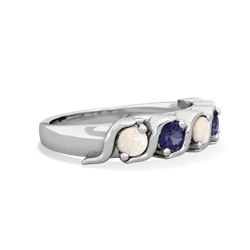 Opal Anniversary Band 14K White Gold ring R2089