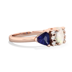 Opal Antique Style Three Stone 14K Rose Gold ring R2186