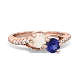 Opal Infinity Pave Two Stone 14K Rose Gold ring R5285