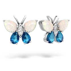 Opal Butterfly 14K White Gold earrings E2215