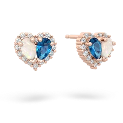 Opal Halo 14K Rose Gold earrings E7008