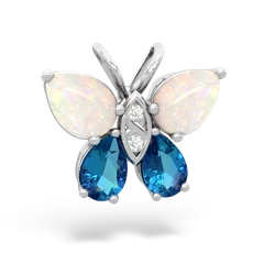 Opal Butterfly 14K White Gold pendant P2215