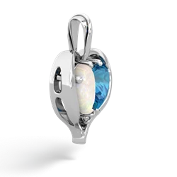 Opal Two Become One 14K White Gold pendant P5330