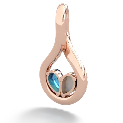 Opal Pave Twist 'One Heart' 14K Rose Gold pendant P5360